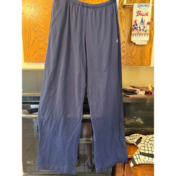 adidas Pants - Adidas Navy Blue Purple Stripe Wide Leg Athletic Track Pants Womens Medium